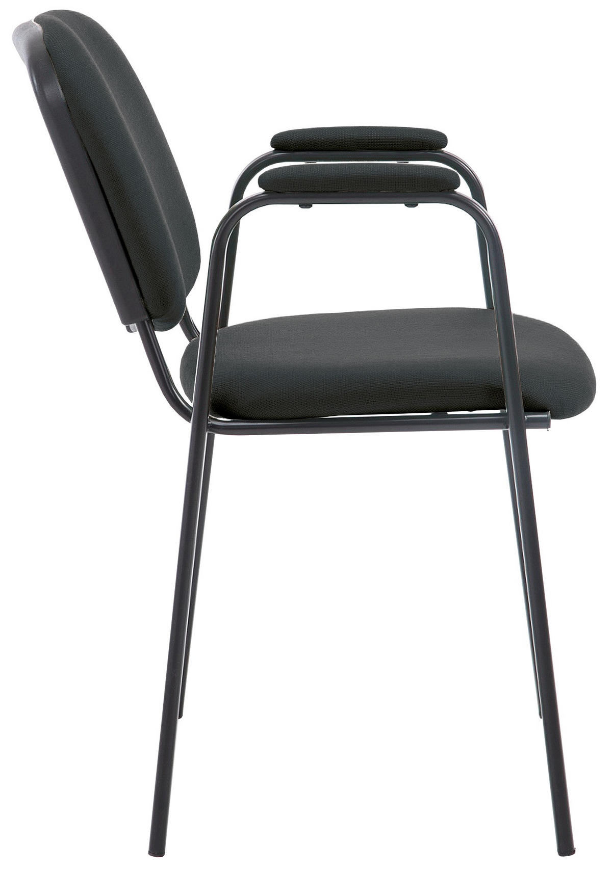BESUCHERSTUHL Stoff schwarz - Schwarz, Textil/Metall (53/79/55cm) - CLP