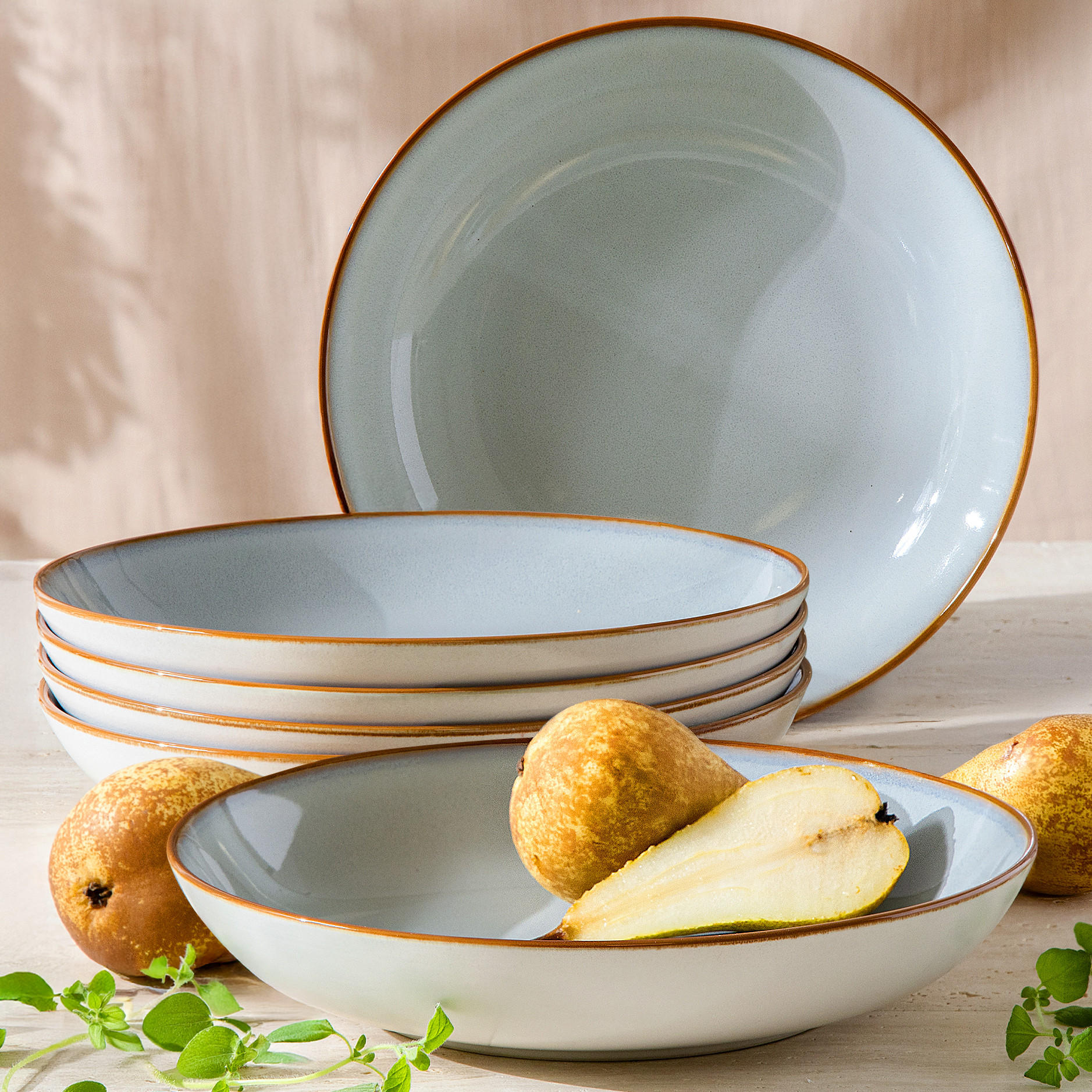 TELLER-SET Suppentellerset PORTOFINO 6-tlg - Blaugrau, Keramik (23cm) - Ritzenhoff Breker