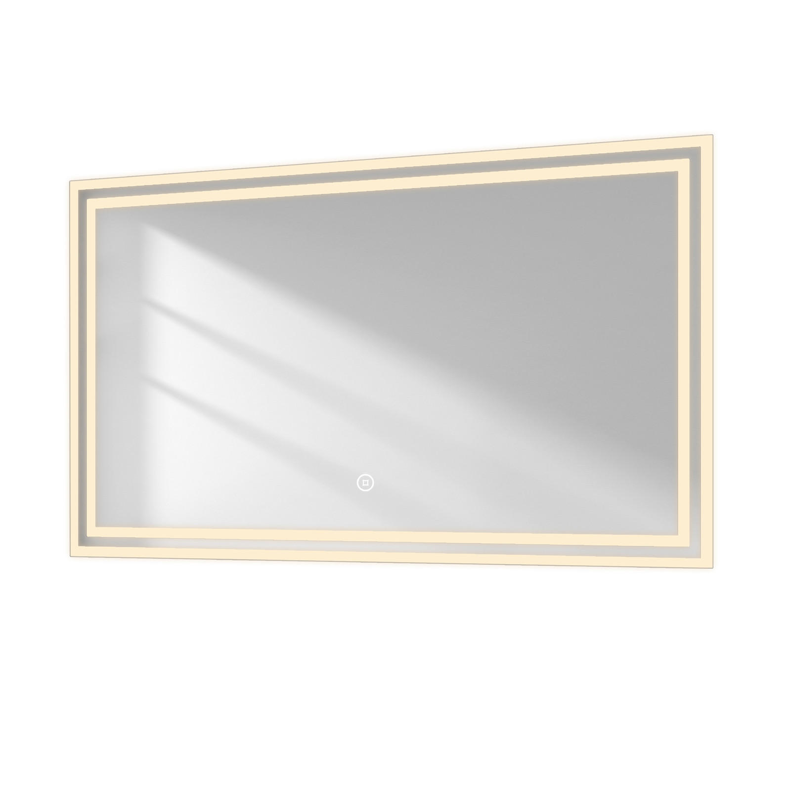 BADSPIEGEL mit Umweltfreundlicher Silberspiegel Beleuchtung 100/60/3,5 cm - Weiß, Glas (60/3.5/80cm) - EMKE