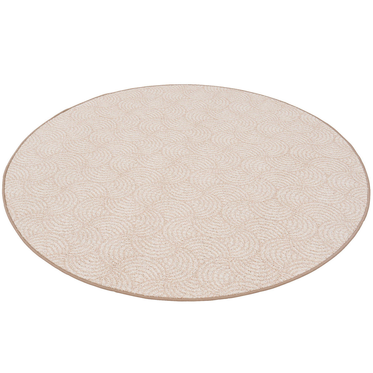 FEINSCHLINGE DESIGNER TEPPICH RUND CIRCLE - Beige, Textil (160/160cm) - Snapstyle