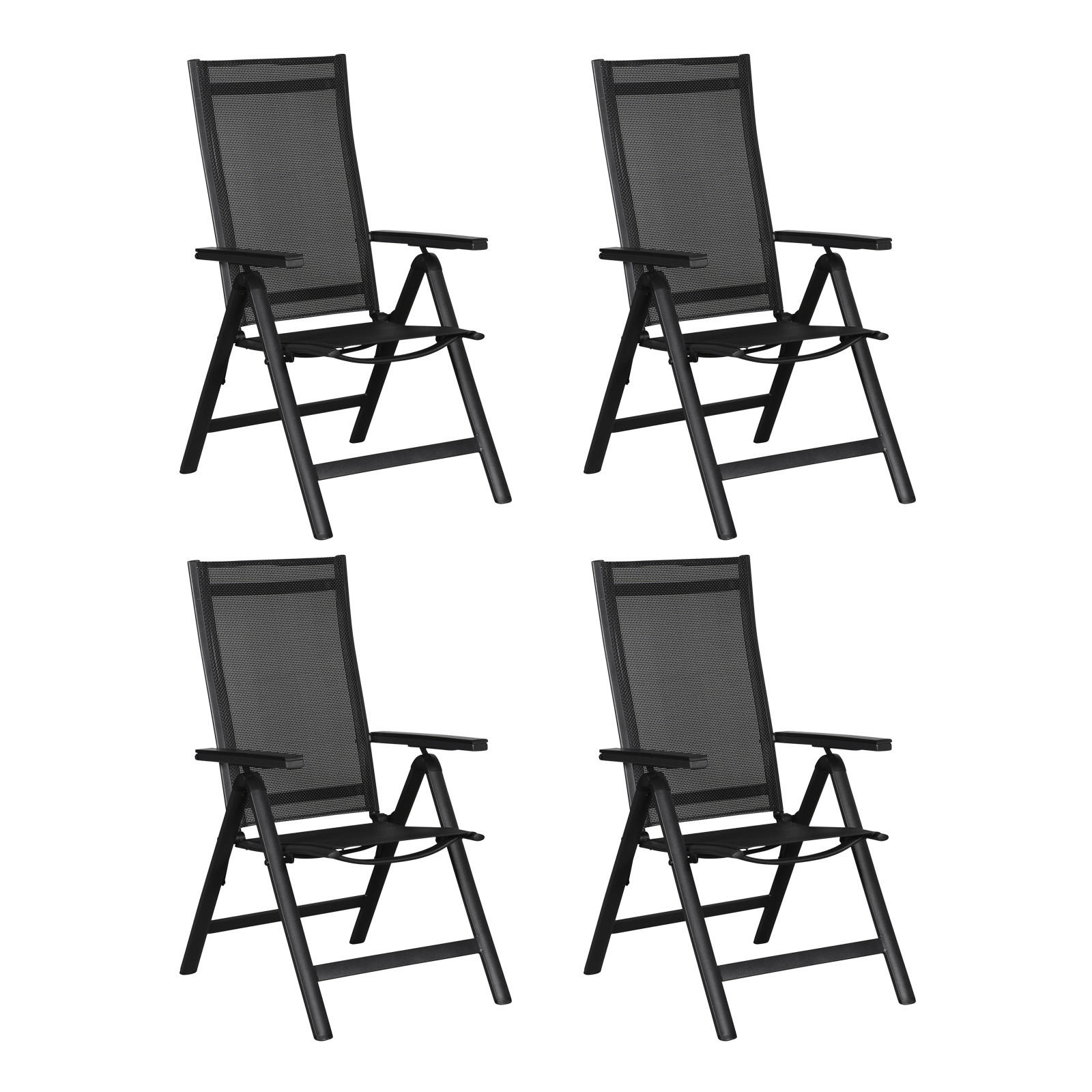 GARTENSTUHL Schwarz 4er Set - Schwarz, Holzwerkstoff (58/110/66cm) - ebuy24