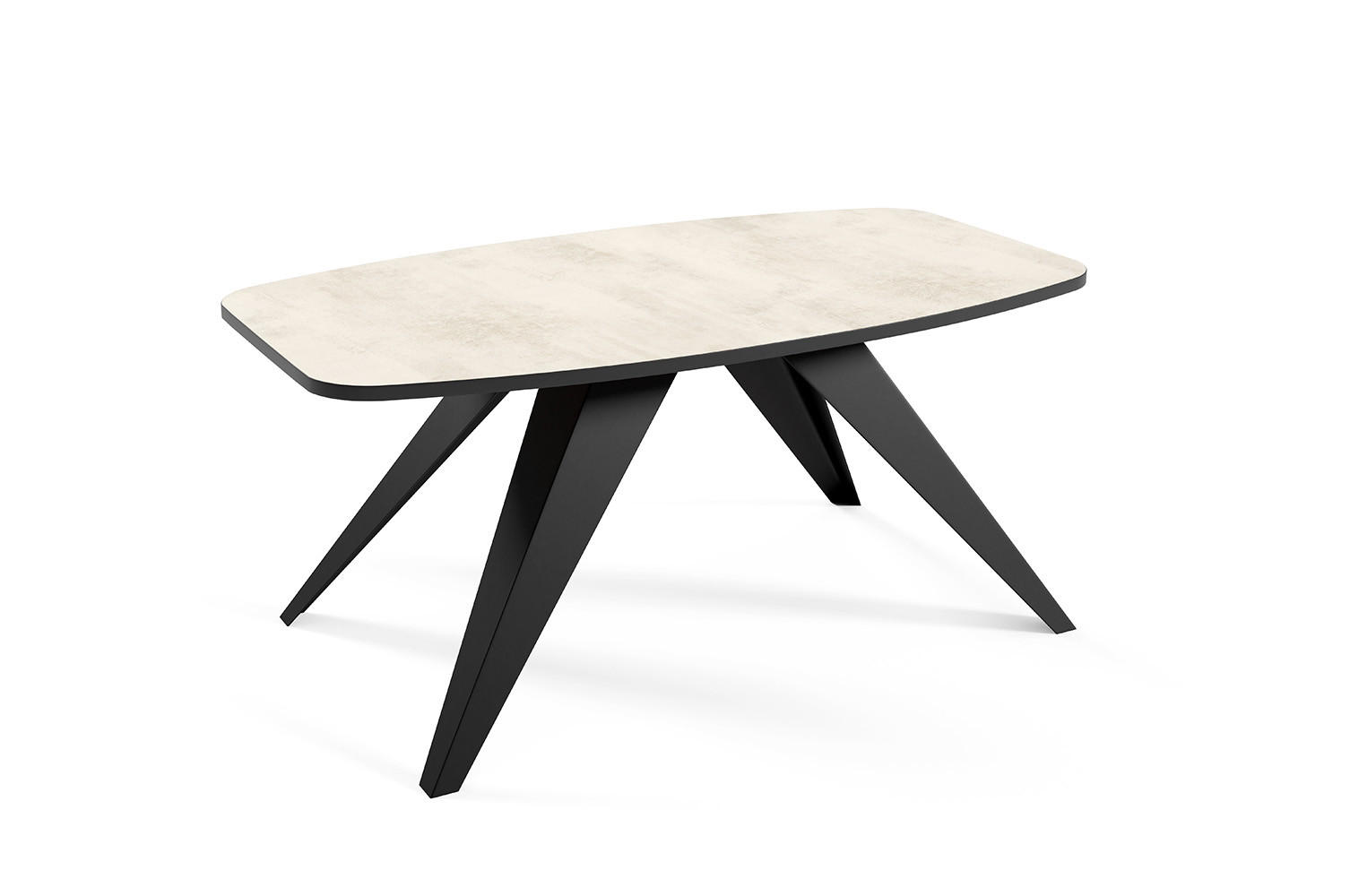 COUCHTISCH Luna Chromix Weiß / Schwarz 120 / 60 / 48cm - Ecru/Schwarz, Holz/Holzwerkstoff (60/120/48cm) - Feldmann-Wohnen
