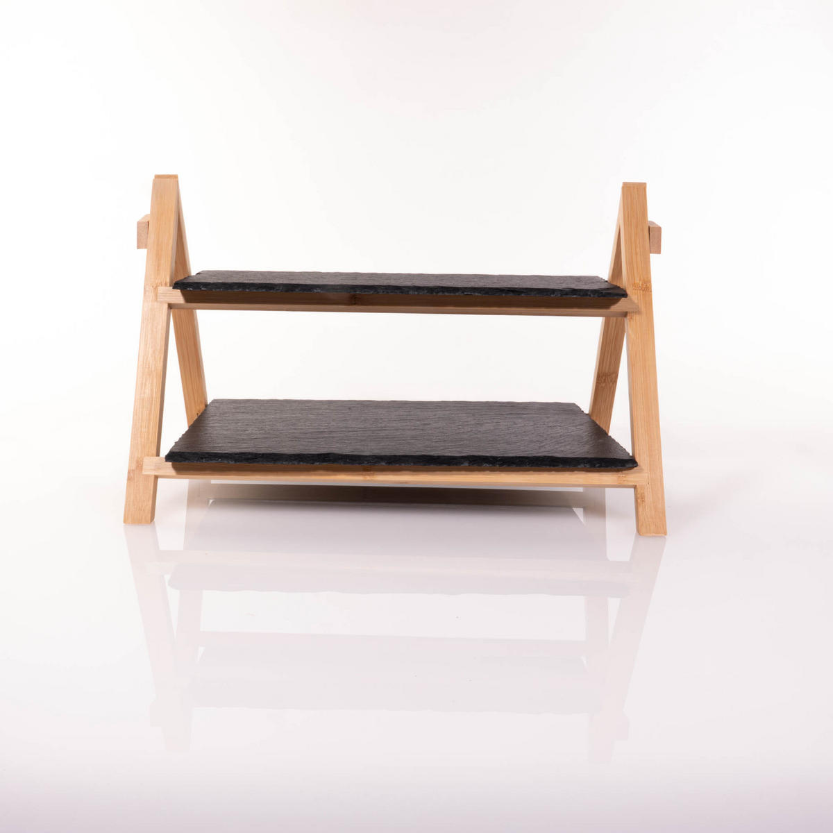 SERVIERTABLETT 2 Ebenen Anthrazitfarben 43,4/25,5/27,5 cm - Anthrazit, Stein (27.5cm) - Kesper
