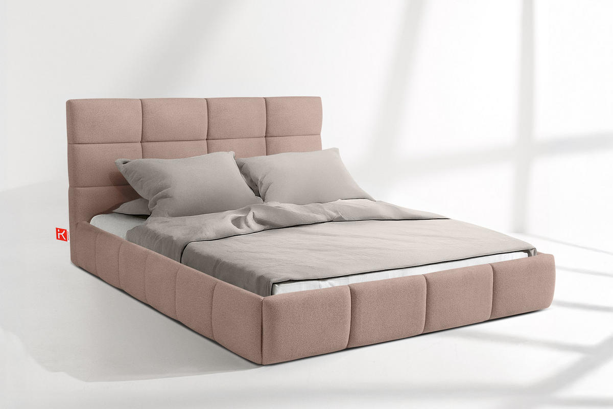 POLSTERBETT ALTOS Bouclé, rosa - Rosa, Holz/Holzwerkstoff (140/200cm) - KONSIMO®