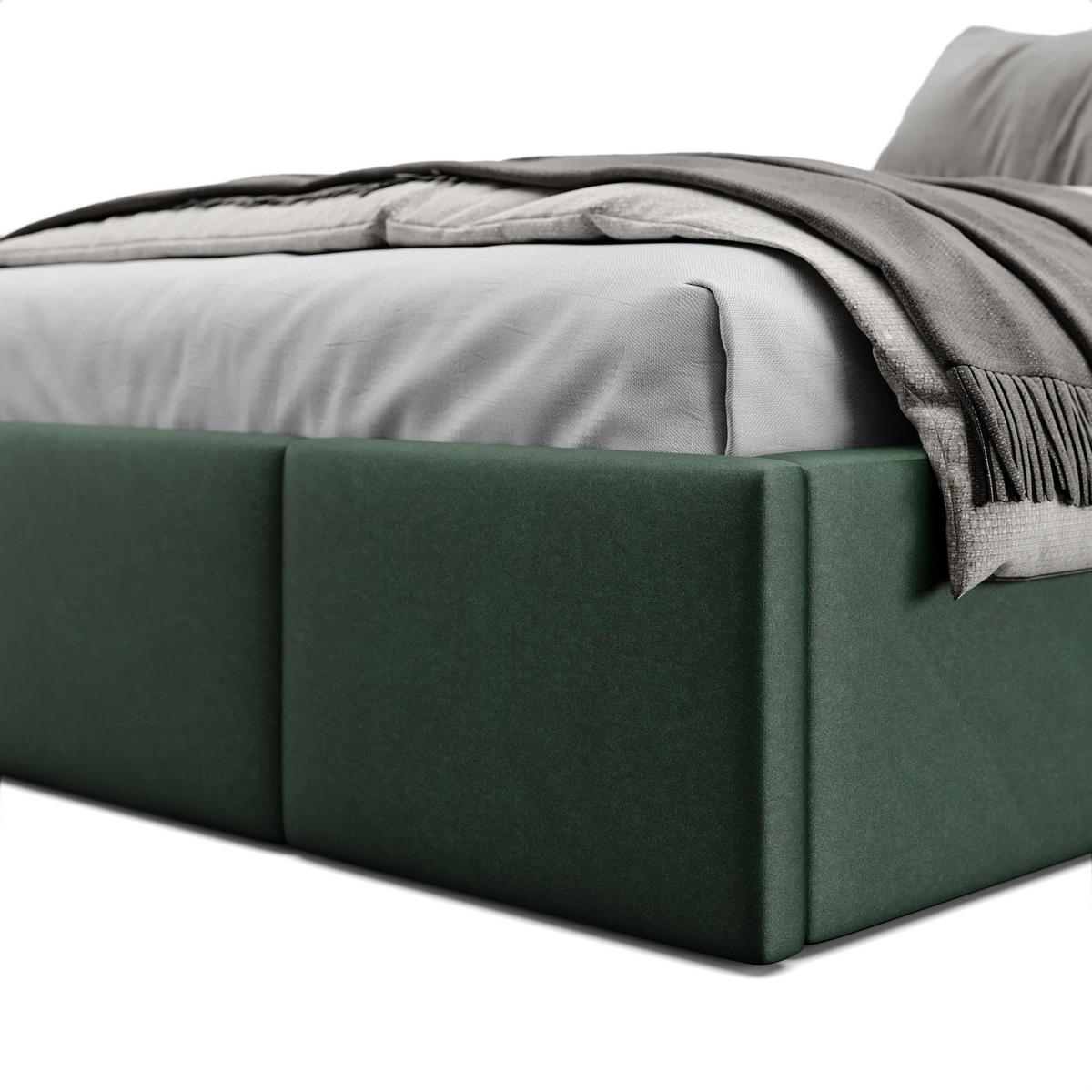 POLSTERBETT für Schlafzimmer Bett mit Stauraum Flaschengrün 120x200cm - Dunkelgrün, Holzwerkstoff/Textil (120/200cm) - Muralo