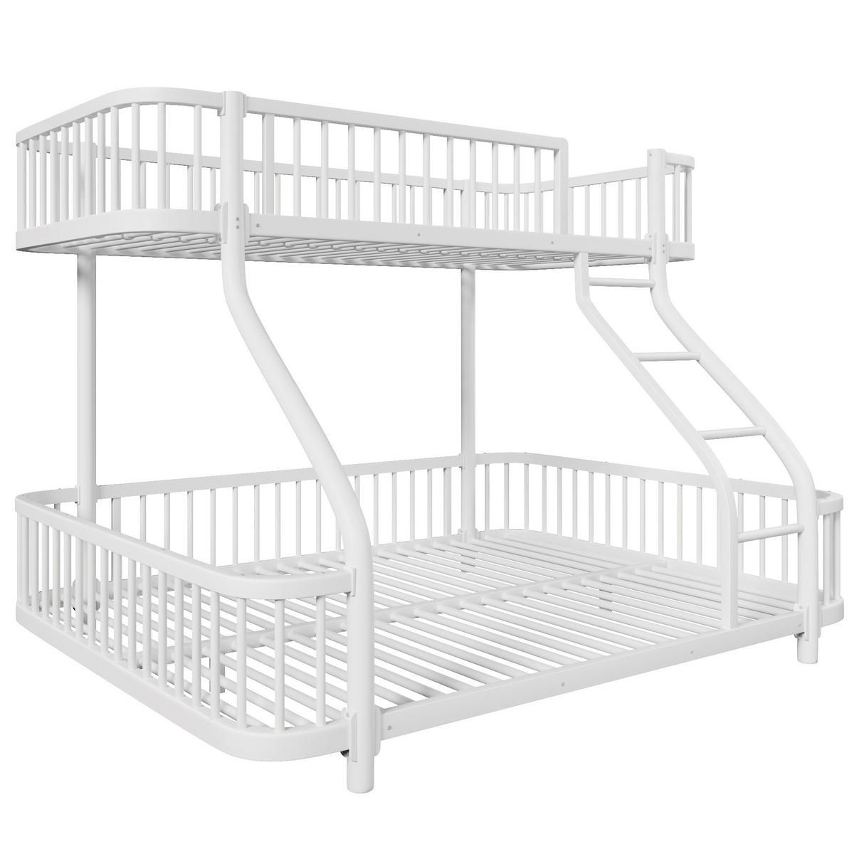 ETAGENBETT Eisen 90/200 cm + 140/200 cm Weiß - Weiß, Metall - Raumix
