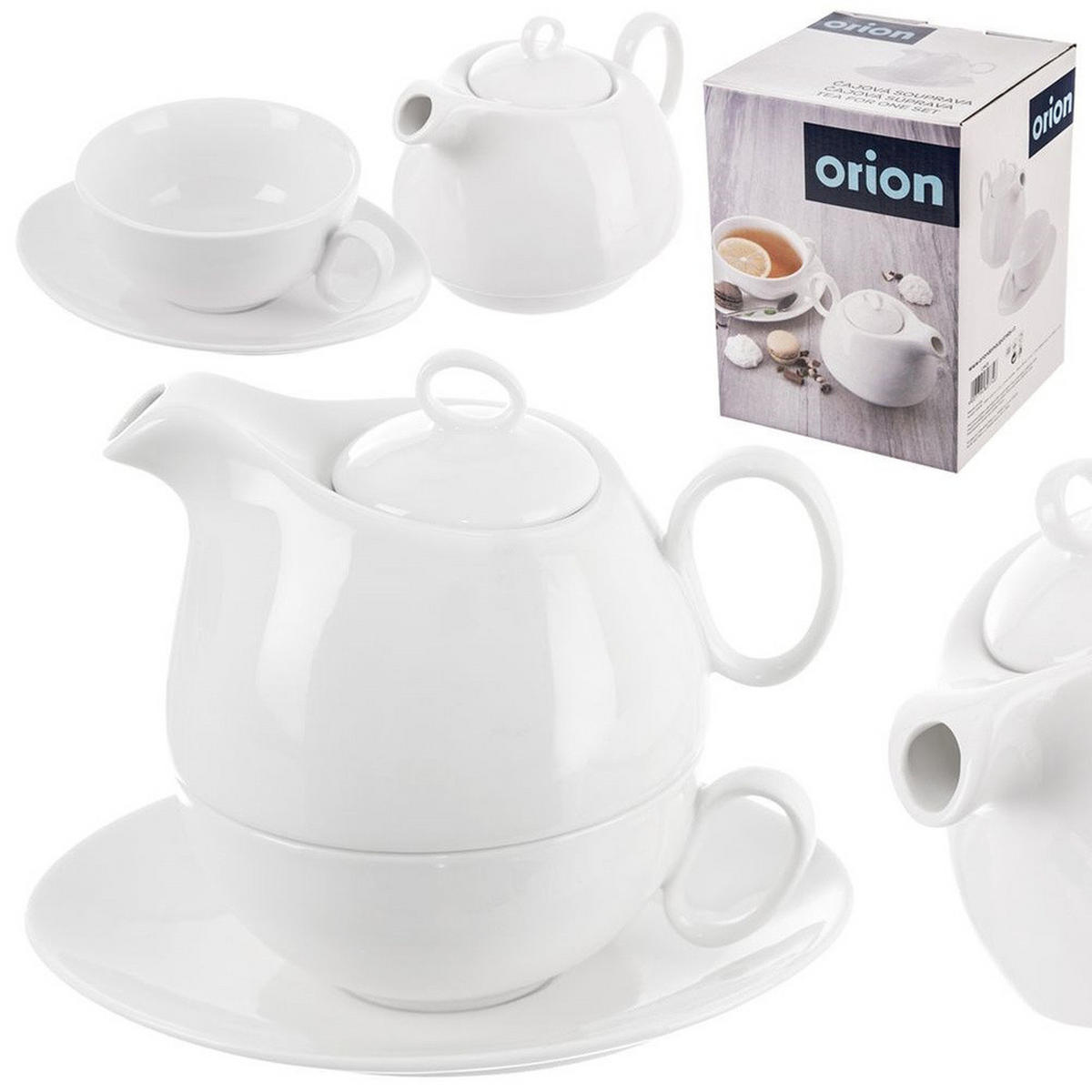 TEEKANNE Porzellan Mona mit Tasse 3-teilig Weiß - Weiß, Keramik (0.3L) - Orion 