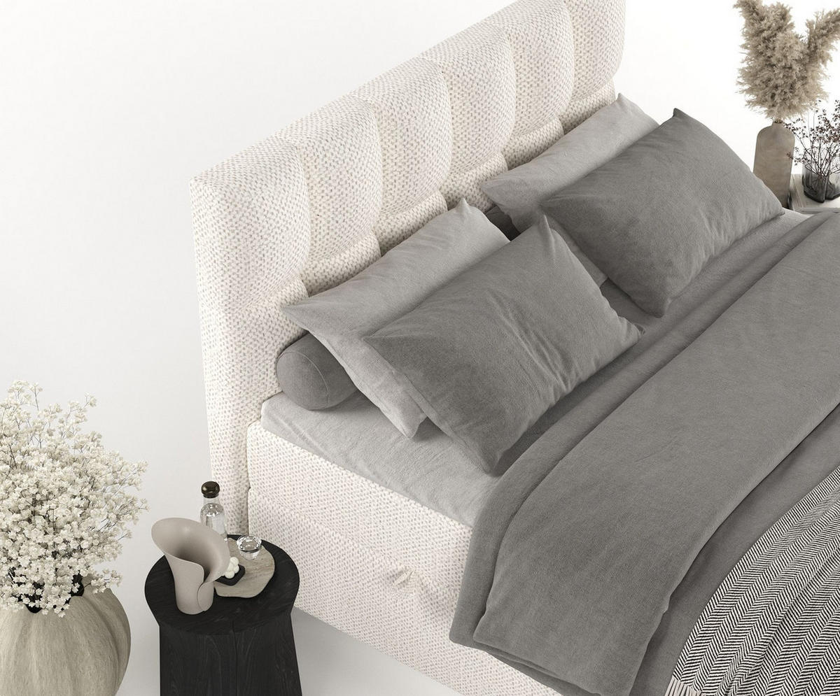 BOXBETT Ombre Creme 160/200 cm - Creme/Schwarz, Holz/Holzwerkstoff (160/200cm) - Maison de Reve