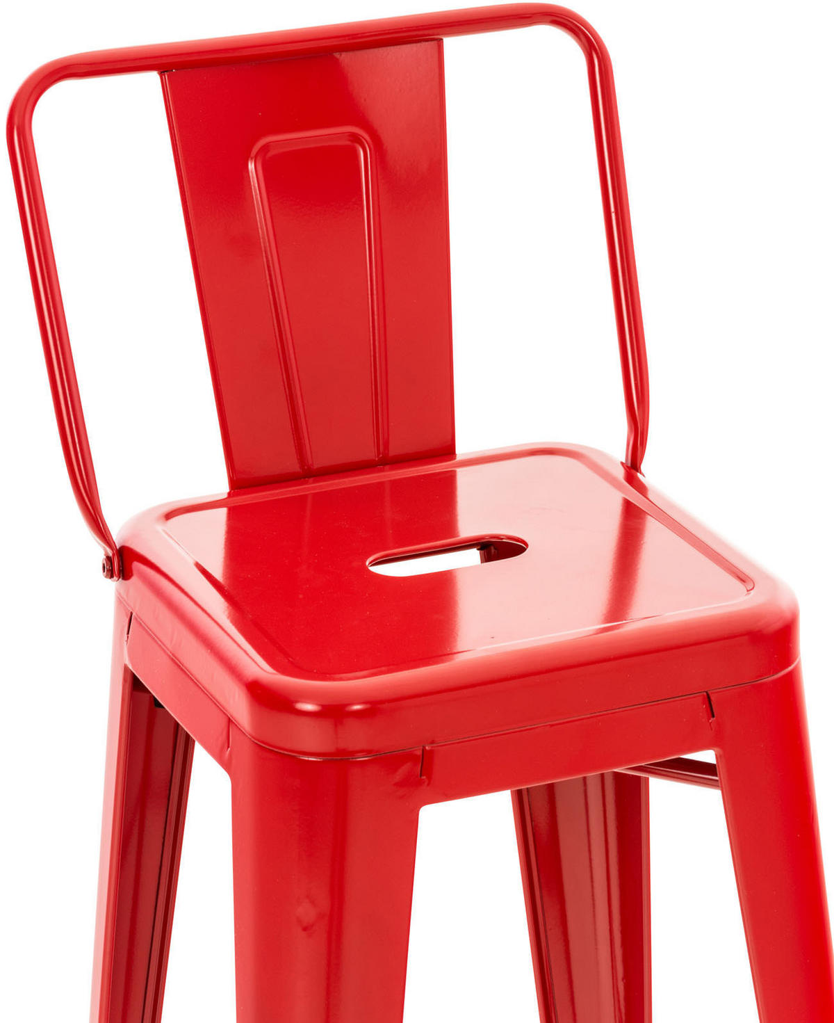 BARHOCKER 4er Set Metall rot - Rot, Metall (44/96/43cm) - CLP