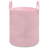 WÄSCHEKORB geflochten Rosa 38x45 cm - Rosa, Textil (38/45/38cm)