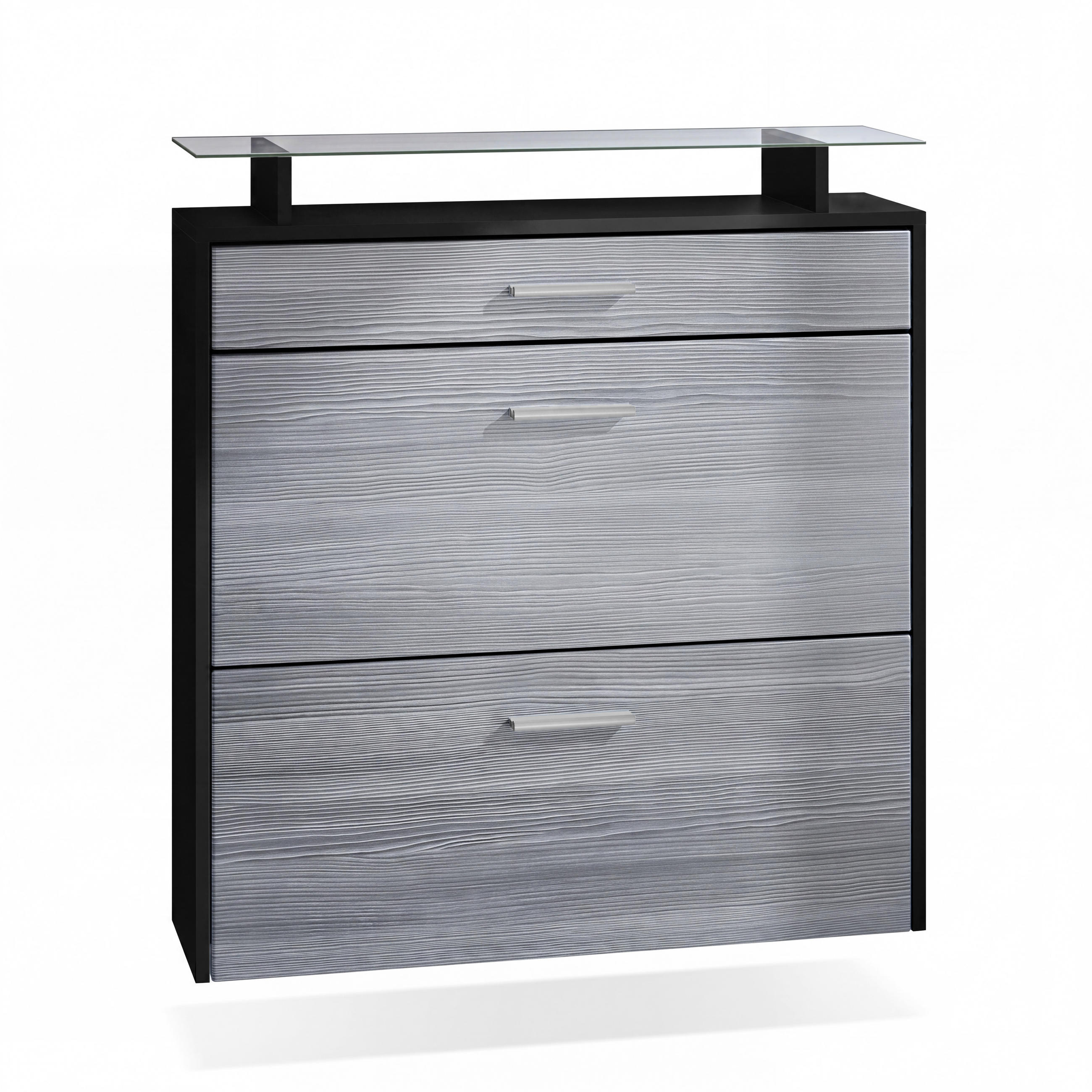 SCHUHSCHRANK Malea Front in Avola-Anthrazit - Anthrazit, Holzwerkstoff (89/96/23cm) - Vladon