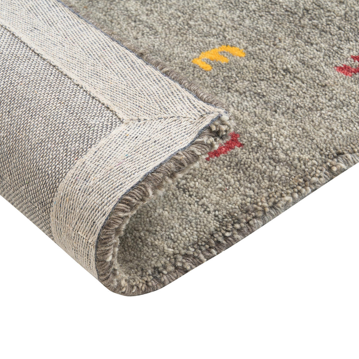 KURZFLOR-GABBEH Seymen 200/140 cm - Grau, Textil (140/200cm) - Beliani