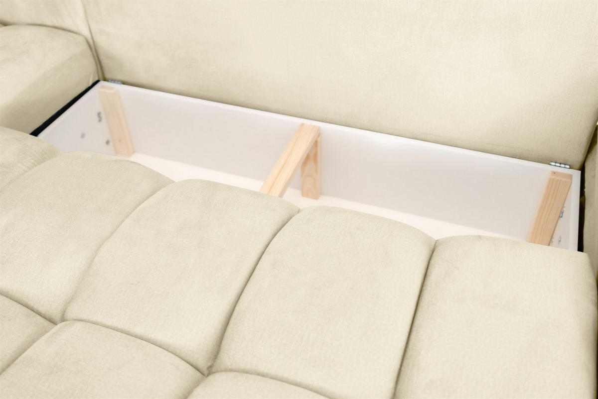 WOHNLANDSCHAFT Collin Mit Schlaffunktion - Beige, Holzwerkstoff/Textil (382/85/185cm) - Fun Möbel