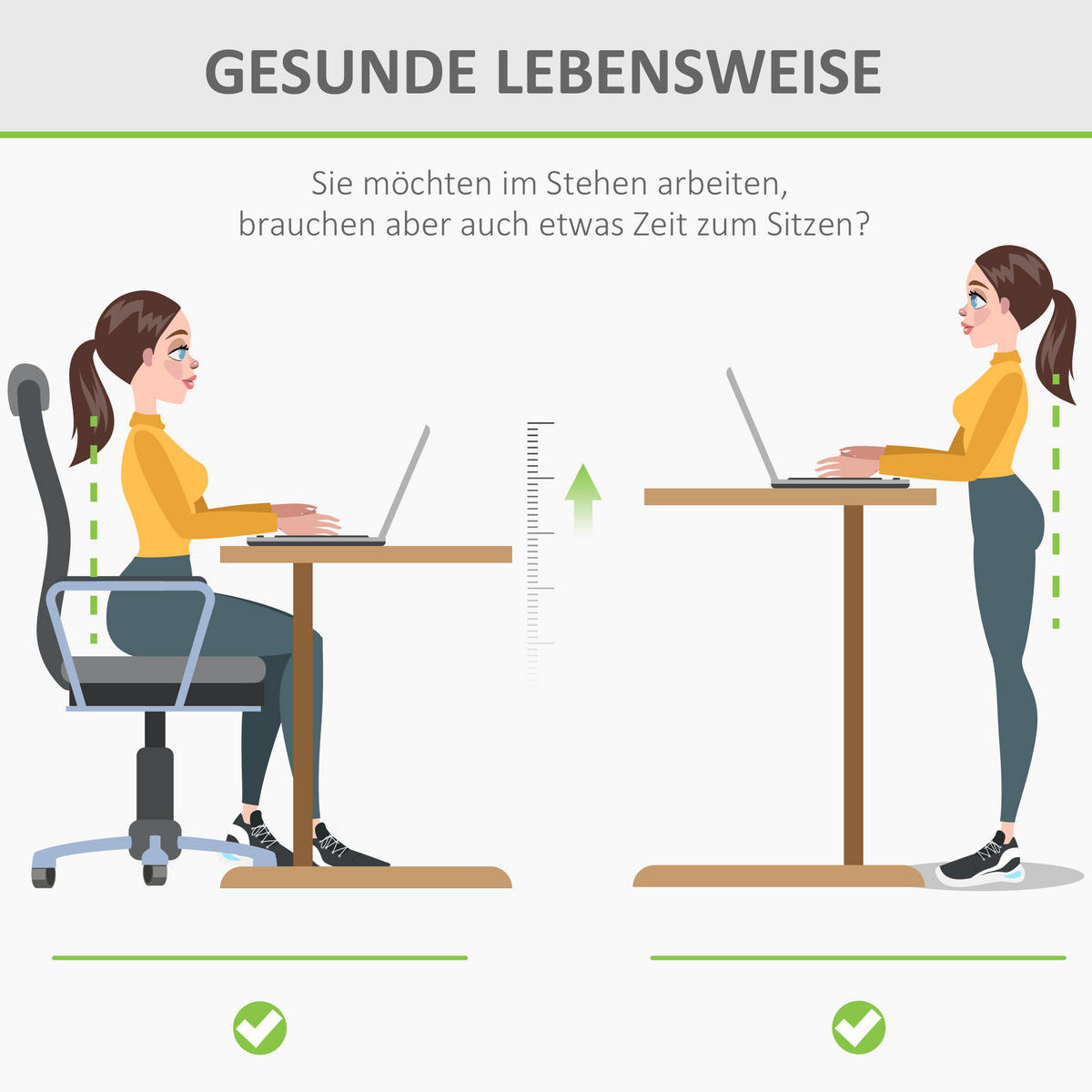 ELEKTRISCHES Schreibtisch Tischgestell mit Motor höhenverstellbar Metall Schwarz - Naturfarben, Metall (140/70/116cm) - Vinsetto