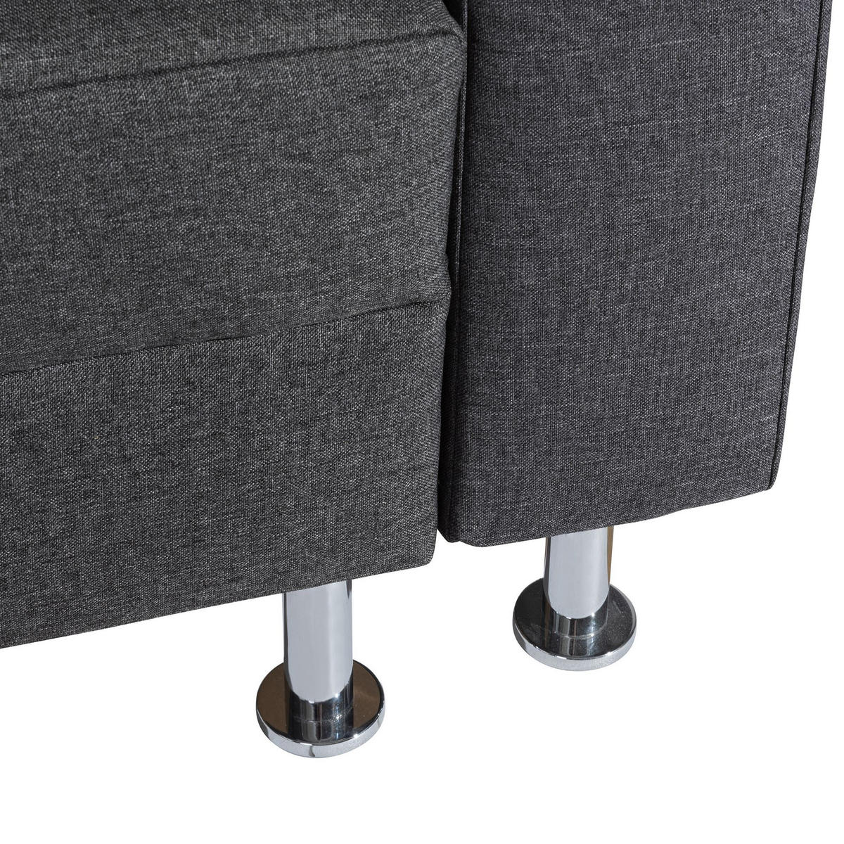 ECKSOFA mit Schlaffunktion Katrine Flachgewebe graphit - Graphitfarben, Kunststoff (190/245cm) - 58aufmkessel