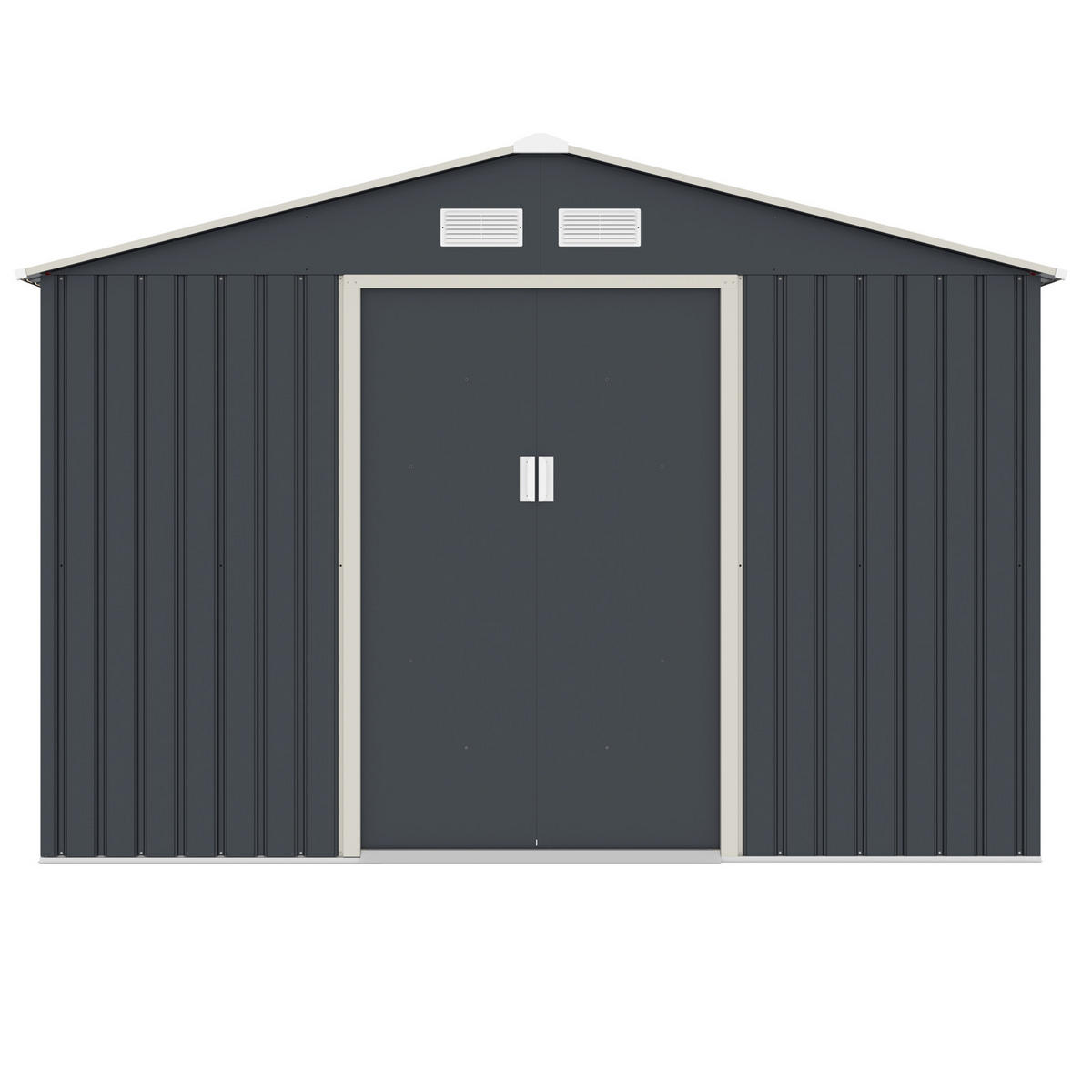 GERÄTEHAUS mit Bodenrahmen Metall S250 Grau - Grau, Metall (277/192/191cm) - HATTORO