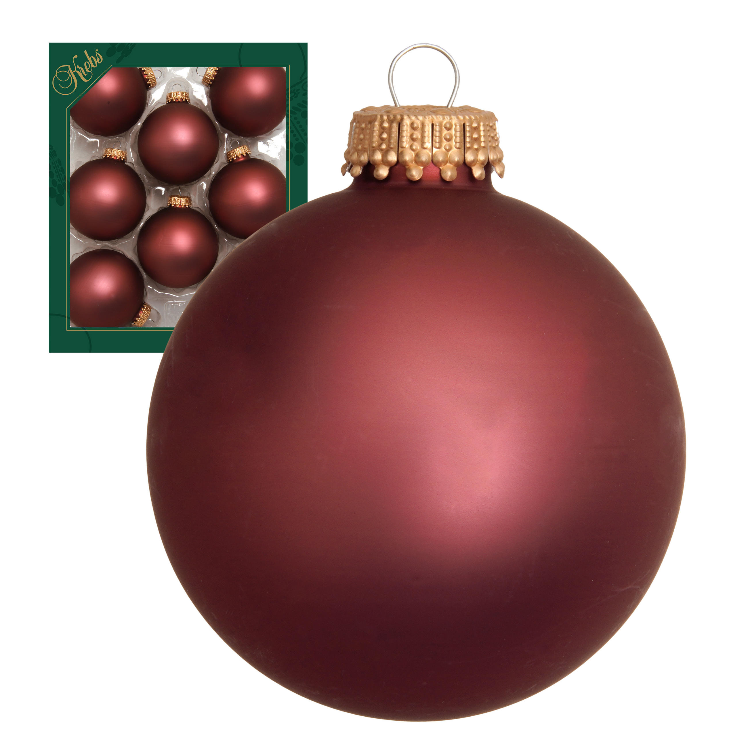 CHRISTBAUMKUGELN Uni-Design Renata Braun 7cm (Glas / 8 Stk.) - Braun, Glas (7/7/7cm) - Krebs Glas Lauscha