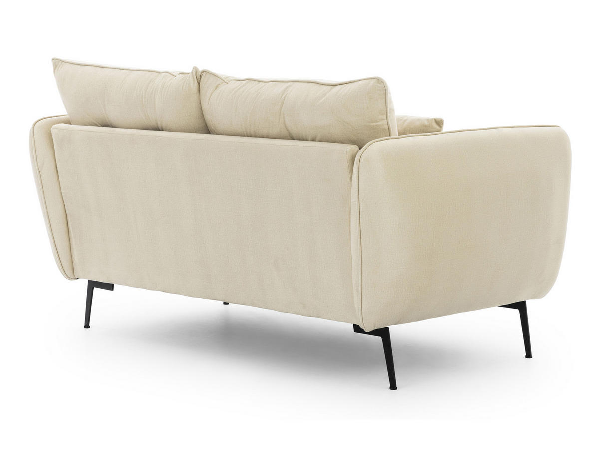 2-SITZER-SOFA Nordloft Beige Samt - Beige/Schwarz, Holz/Textil (174/86/100cm) - S-Style Möbel