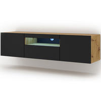 TV-MÖBEL Aurus Holz und Schwarz - Schwarz, Holzwerkstoff (150/36/37cm) - Petits-meubles