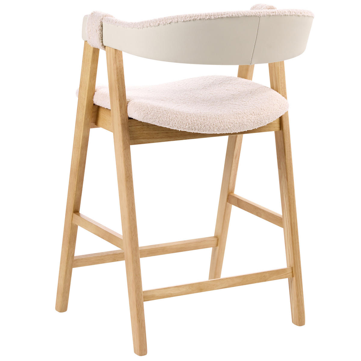 BARSTUHL 2er-Set Bouclé Hellbraun/Hellbeige Day - Beige, Textil (52/88/62cm) - Beliani