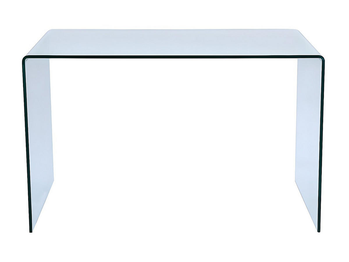 SCHREIBTISCH - gebogenes Glas - ELSTRON - Transparent, Glas (70/120/75cm) - Vente-Unique