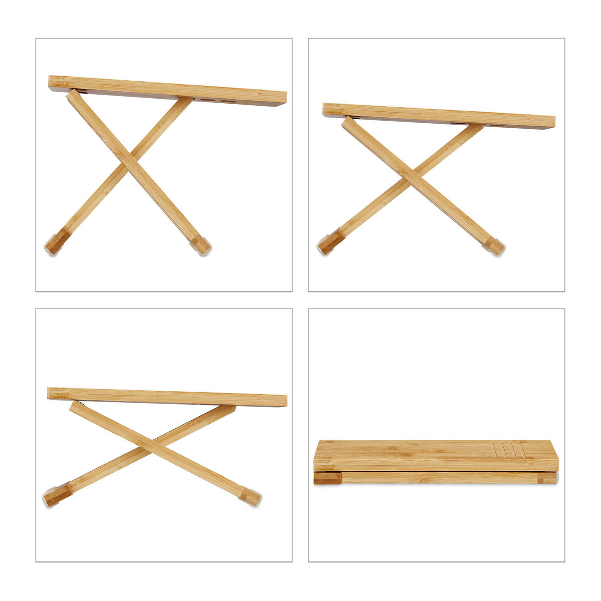 2-tlg.TOILETTENHOCKER - Hellbraun, Holz/Kunststoff (12/23/31cm) - Relaxdays