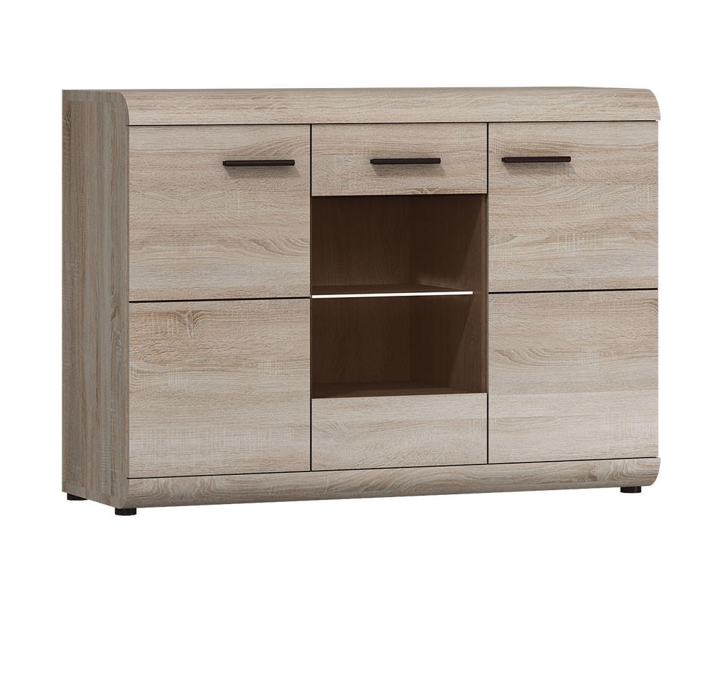 KOMMODE Link E eiche sonoma 120 / 42 / 86 cm - Braun/Sonoma Eiche, Holz/Holzwerkstoff (120/86/42cm) - Feldmann-Wohnen