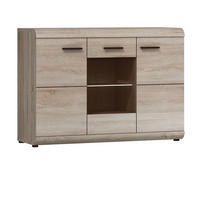KOMMODE Link E eiche sonoma 120 / 42 / 86 cm - Braun/Sonoma Eiche, Holz/Holzwerkstoff (120/86/42cm) - Feldmann-Wohnen