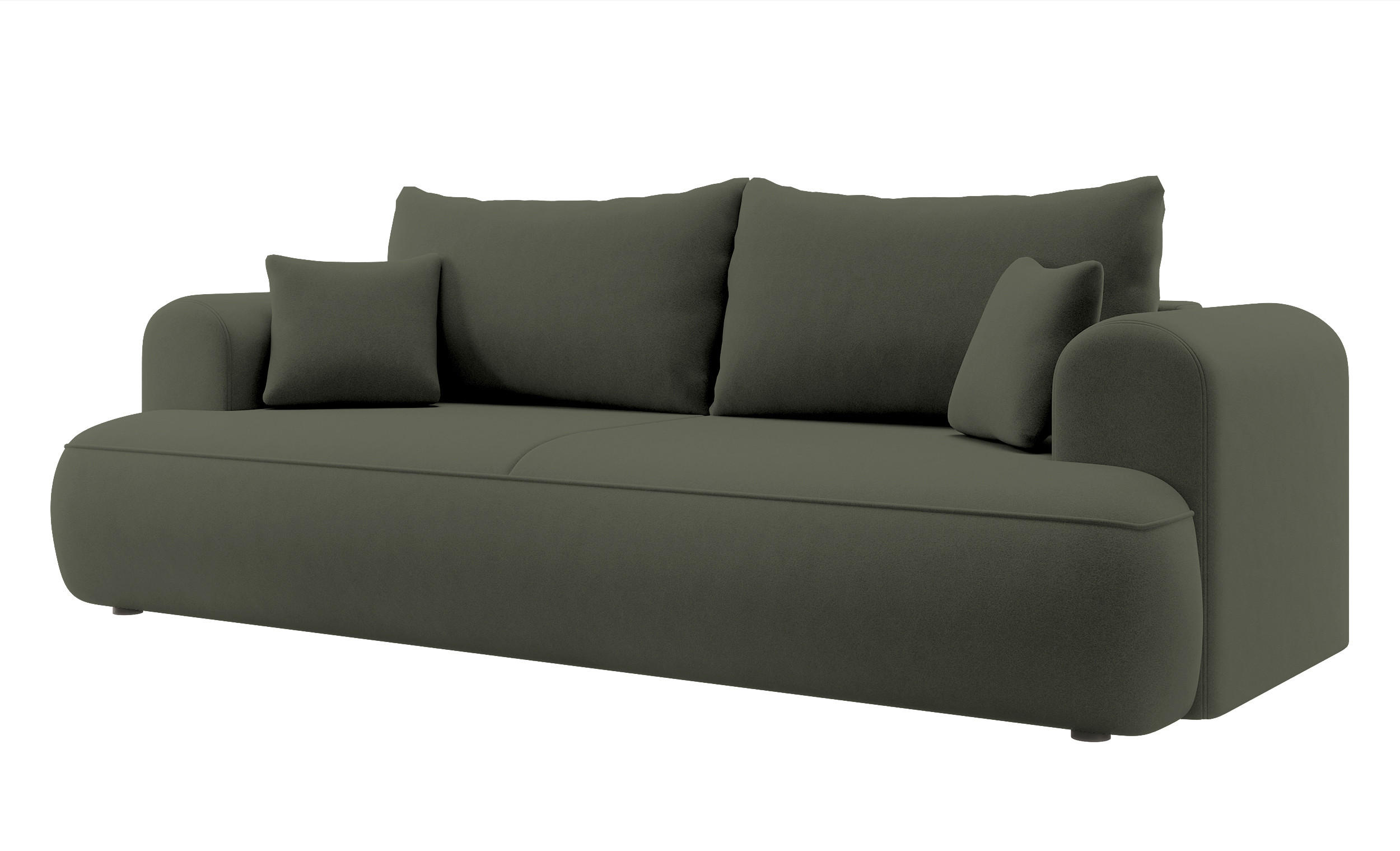 SCHLAFSOFA Ovo Olivgrün Velours - Olivgrün, Textil (250/100/110cm) - Selsey
