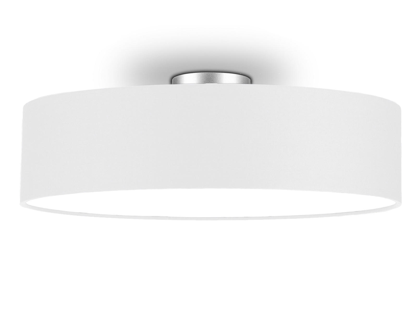 DECKENLAMPE Ø60cm, Lampenschirm Stoff Weiß - Weiß, Textil (60/60/17cm) - meineWunschleuchte