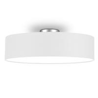 DECKENLAMPE Ø60cm, Lampenschirm Stoff Weiß - Weiß, Textil (60/60/17cm) - meineWunschleuchte
