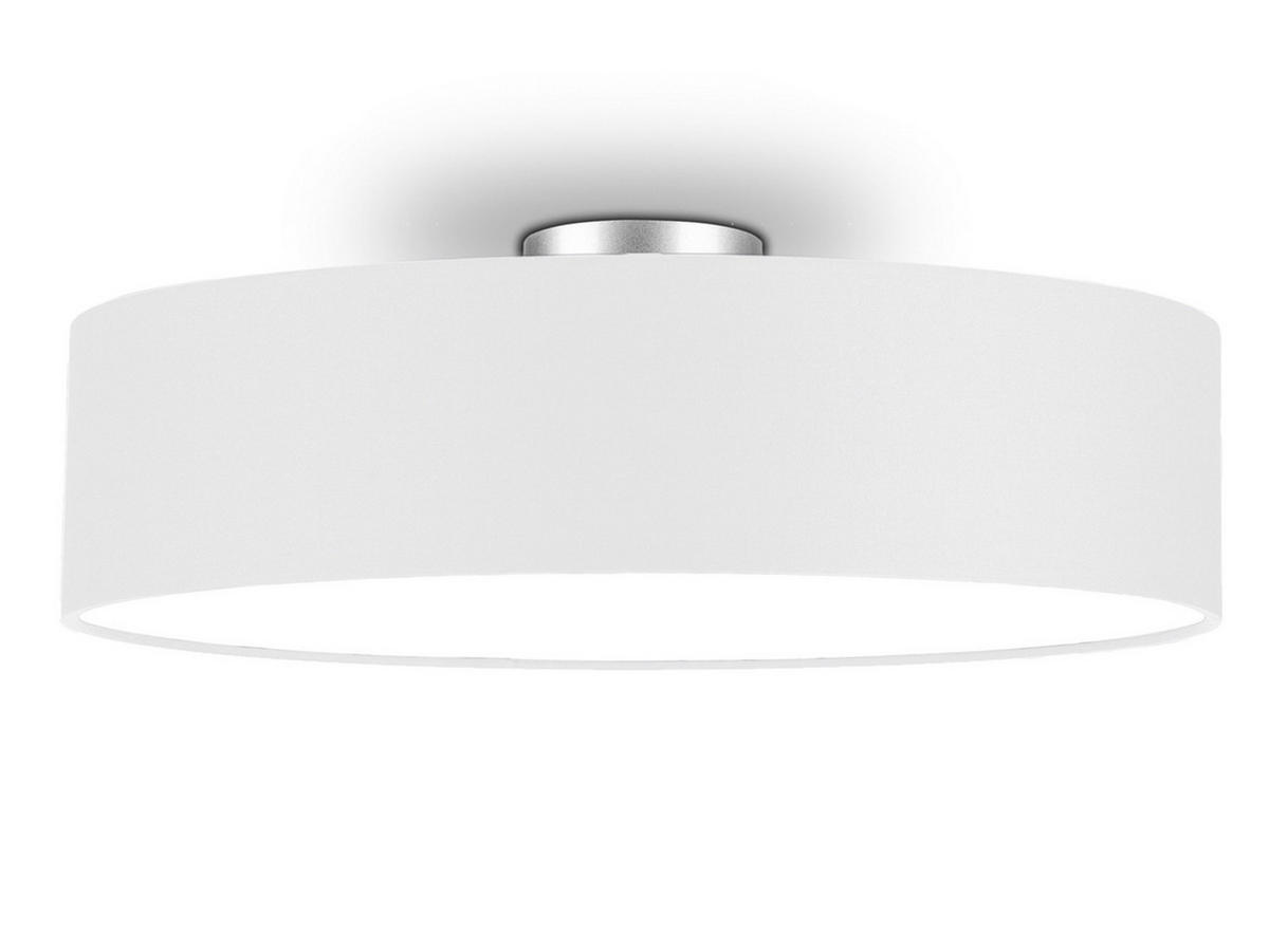 DECKENLAMPE Ø60cm, Lampenschirm Stoff Weiß - Weiß, Textil (60/60/17cm) - meineWunschleuchte