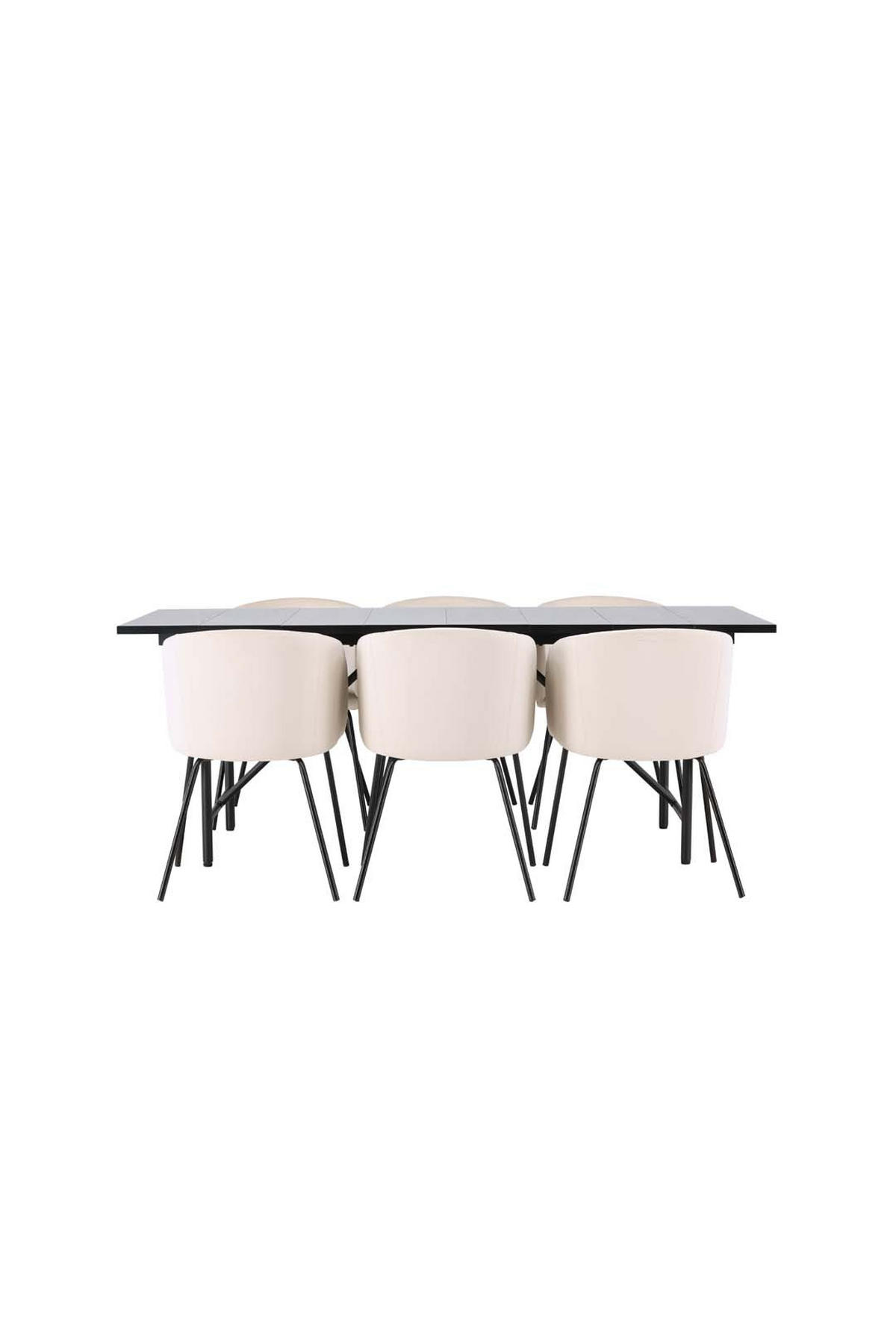 TISCHGRUPPE Schwarz - Schwarz, Holzwerkstoff (90/75/200cm) - ebuy24