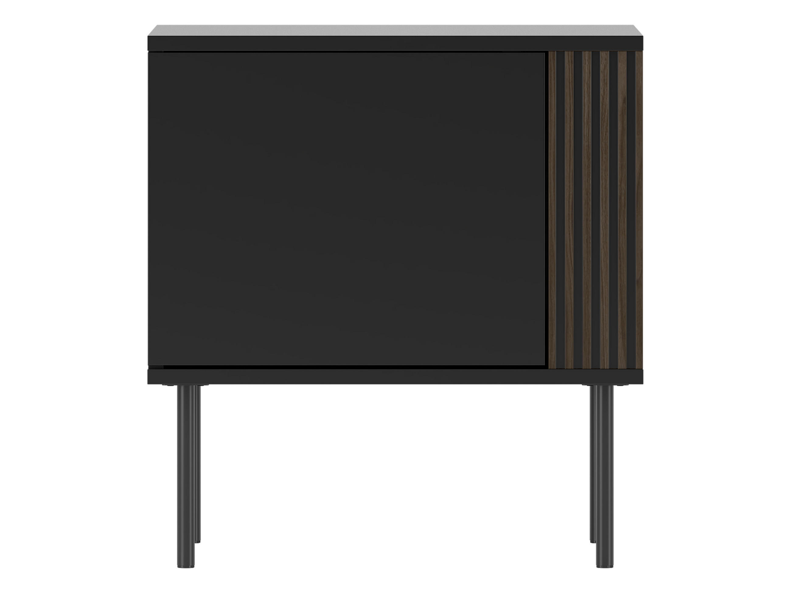 Mirjan24 Nachttisch Schwarz, Nussbaum 53x57x37 cm