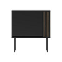 NACHTTISCH 1D 53 Notte 04 - Nussbaumfarben/Schwarz, Holzwerkstoff/Metall (53/57/37cm) - MIRJAN24