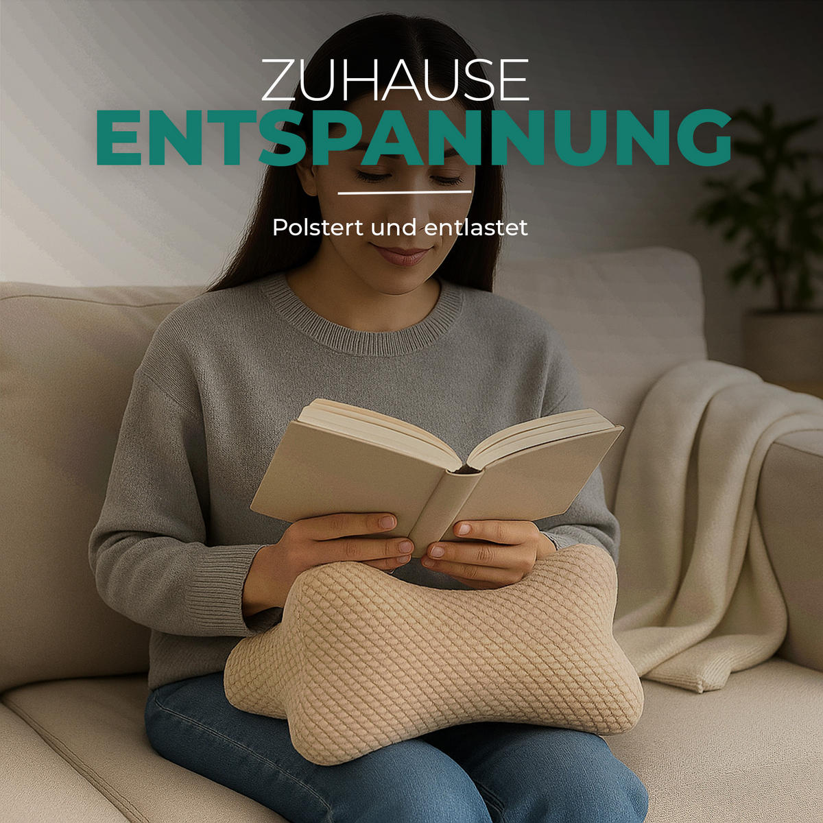 LESEKNOCHEN 18x35 cm Hellbraun - Hellbraun, Textil (18/35cm) - Bestlivings