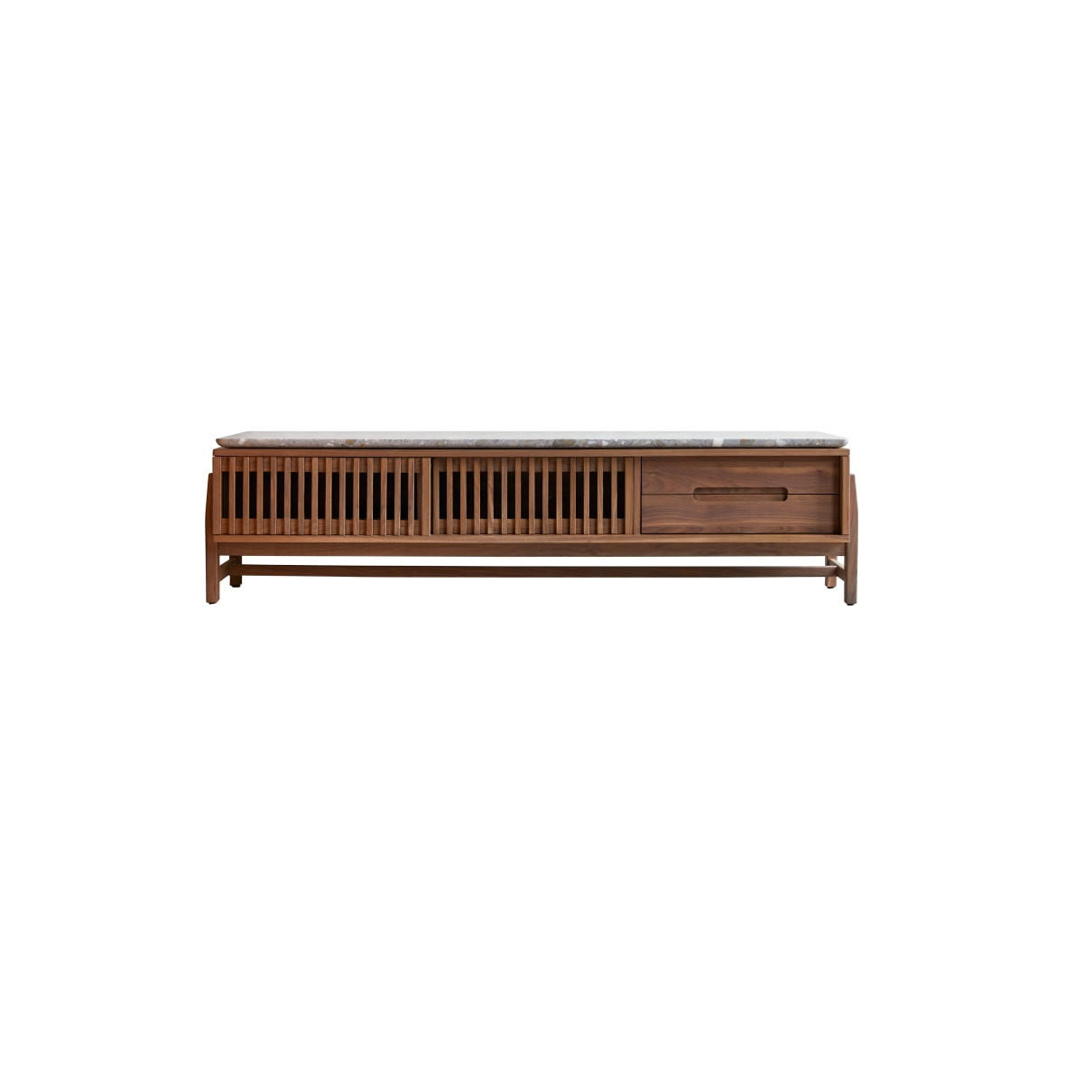 TV-SCHRANK Isaure Dunkelbraun aus Walnuss - Dunkelbraun, Holz (175/45/45cm) - Tikamoon