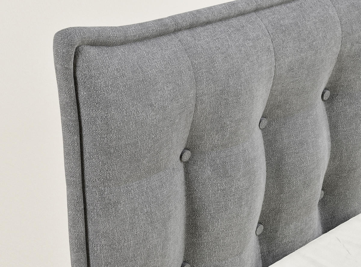 BOXSPRINGBETT Fatu 140/200 cm, in Grau, Bettkasten, Matratze, Topper - Schwarz/Grau, Holz/Holzwerkstoff (140/200cm) - Maison de Reve