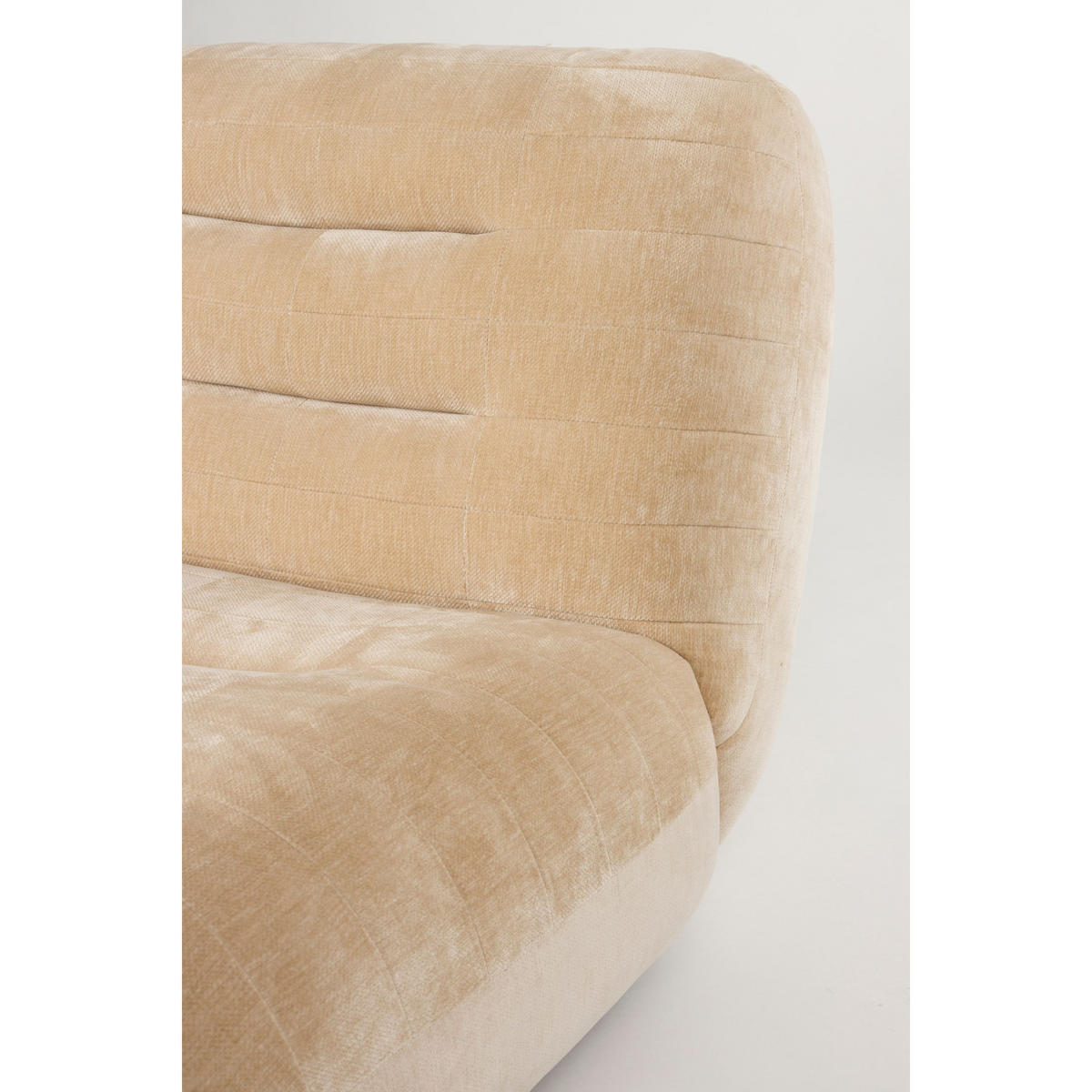 SESSEL Wyatt Samt Beige - Beige, Kunststoff (87/70.5/101cm) - Dutchbone