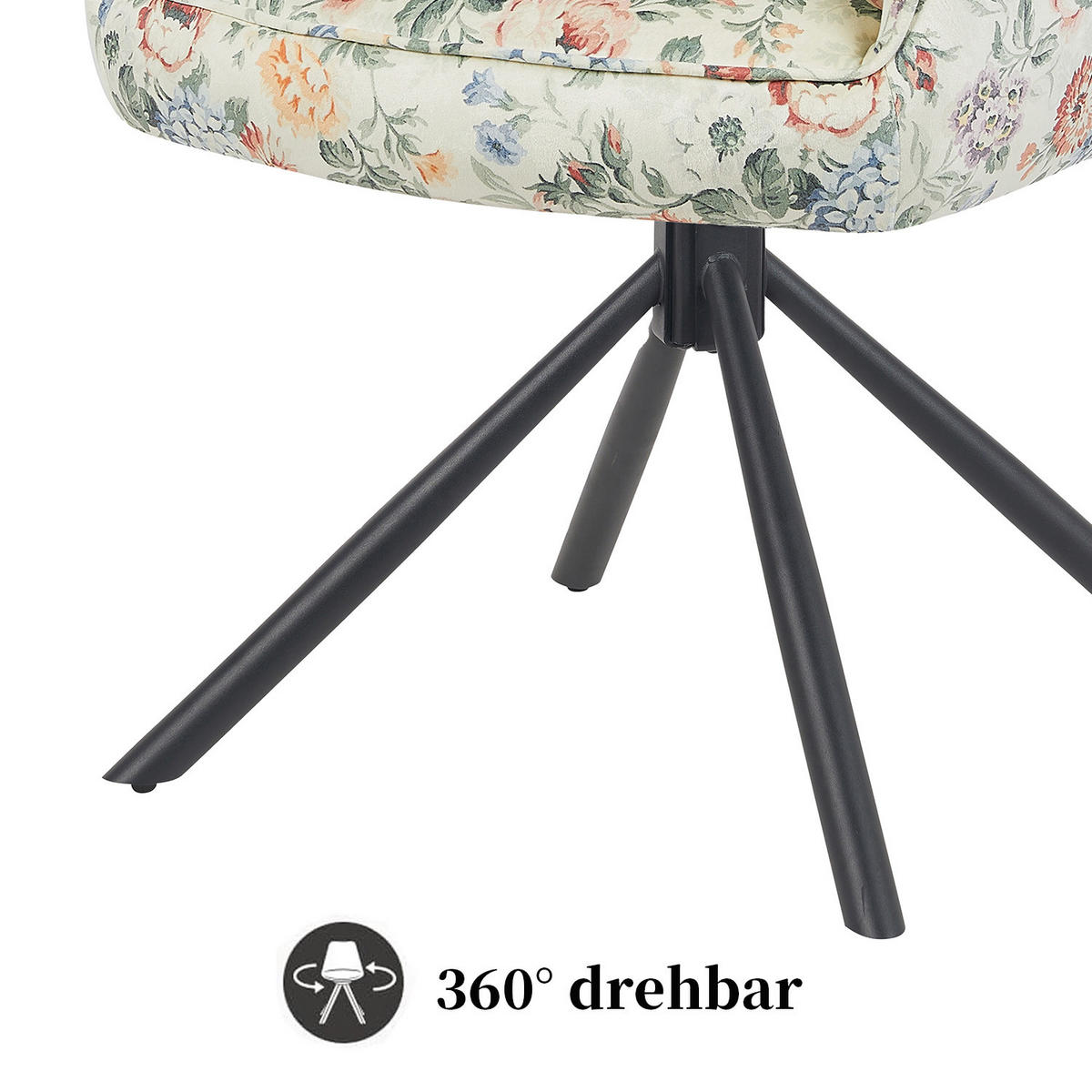 DREHSTUHL Mika-Ben 2er-Set - Multicolor/Schwarz, Textil/Metall (60/87/65cm) - DUBI Möbel