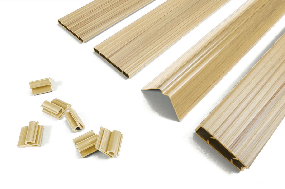 PVC-SICHTSCHUTZLAMELLEN-STEIF-SET Cinto beige 4m H.120cm - Mit clips und Endprofil - Beige, Kunststoff (400/123cm) - Casanoov