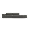 RECHTES-SOFA Jodie aus Samt hellgrau 3 Sitzplätze - Hellgrau, Textil (102/70/262cm) - Micadoni