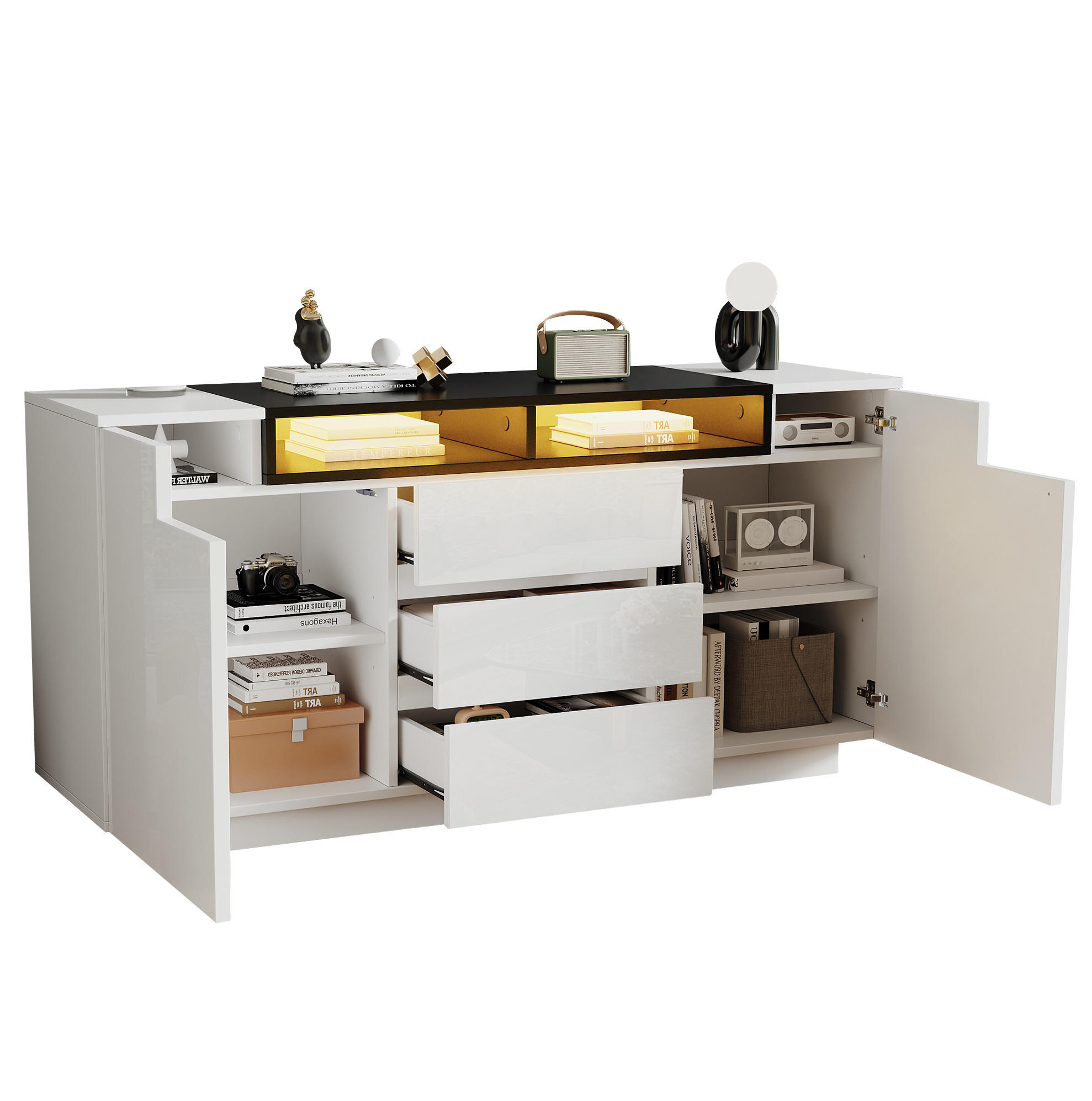 Ivmeu Sideboard Weiß 140x68x40 cm