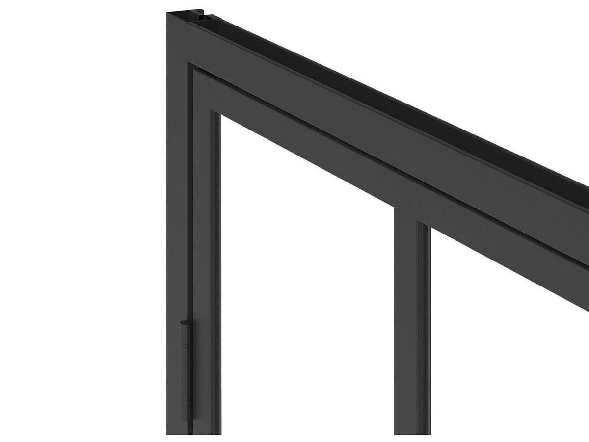 DUSCHTRENNWAND mit Schwingtür - Industrial Style - 80 x 195 cm - Schwarz matt - URBANIK - Schwarz, Metall (80/195cm) - Vente-Unique