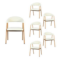 ESSZIMMERSTÜHLE 6er-Set, gepolstert, Chenille, Metallbeine in Holzoptik, Beige - Beige, Textil (61/80.5/59cm) - Meubles Cosy