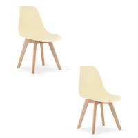 ESSZIMMERSTUHL 2-er Set KITO cremefarbener Sitz - Creme, Kunststoff (46/80/54.5cm) - Valora