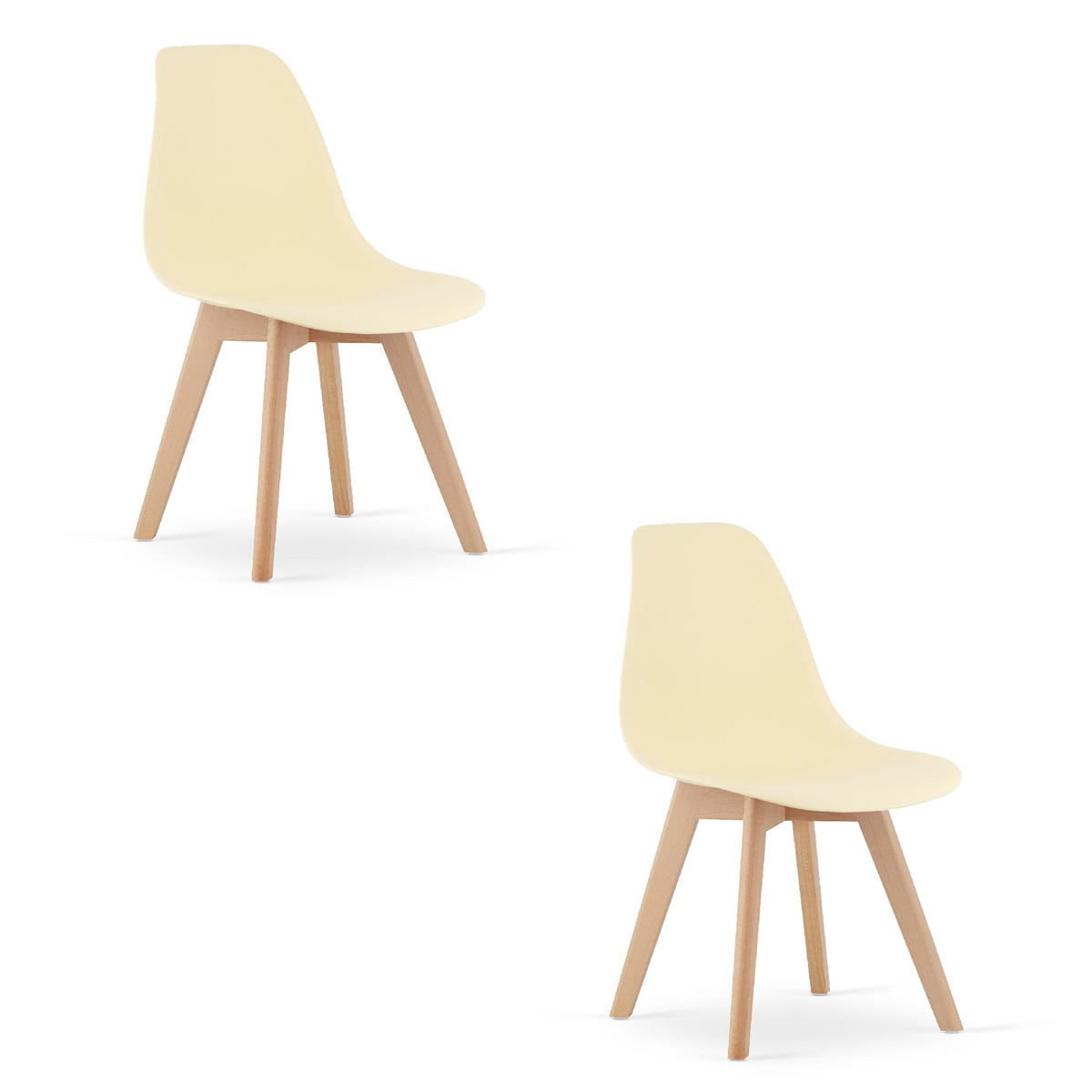 ESSZIMMERSTUHL 2-er Set KITO cremefarbener Sitz - Creme, Kunststoff (46/80/54.5cm) - Valora
