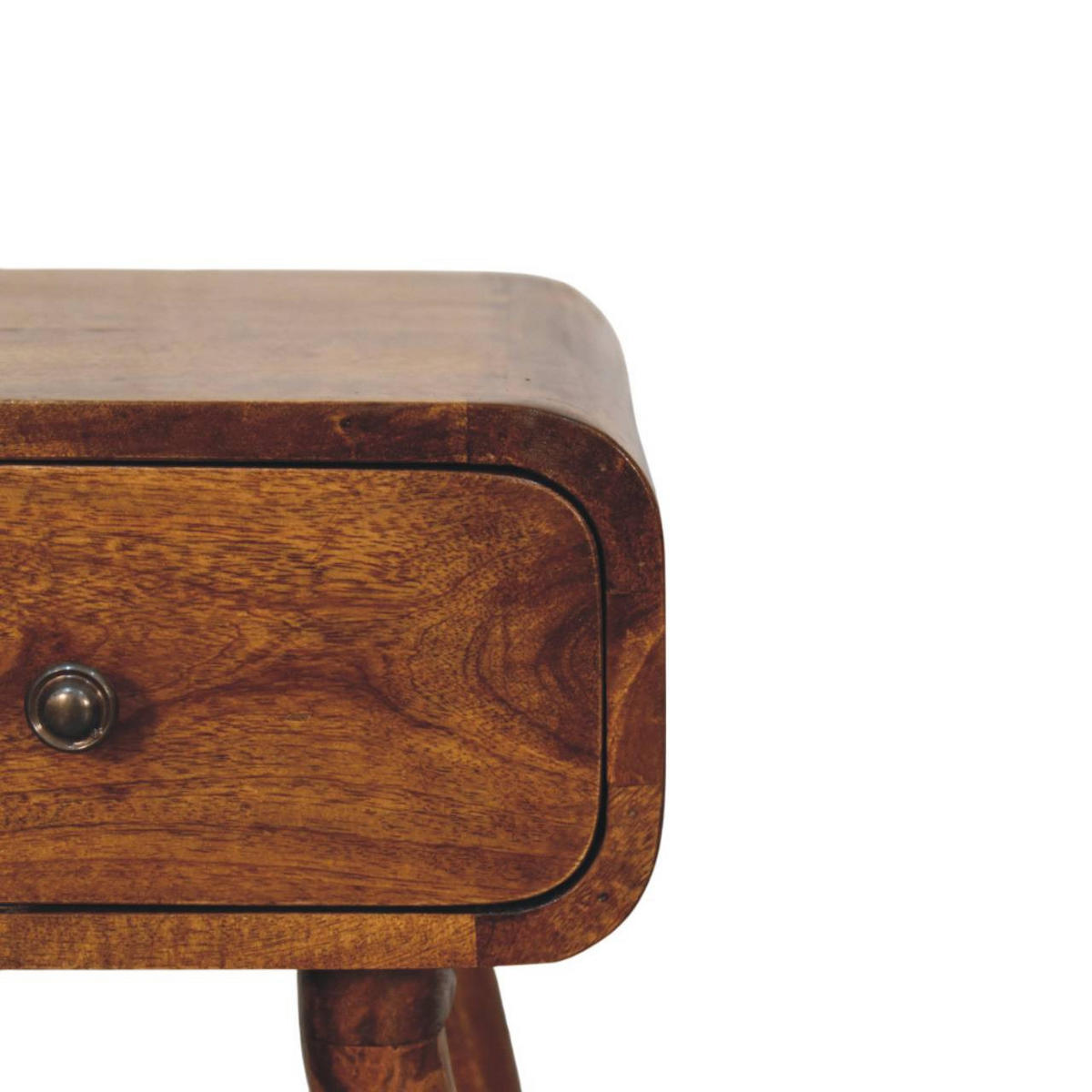 NACHTTISCH Massivholz Avora Mini Kastanienbraun, 1 Schublade - Dunkelbraun/Messingfarben, Mangoholz/Holz (30/49/30cm) - Artisan Furniture
