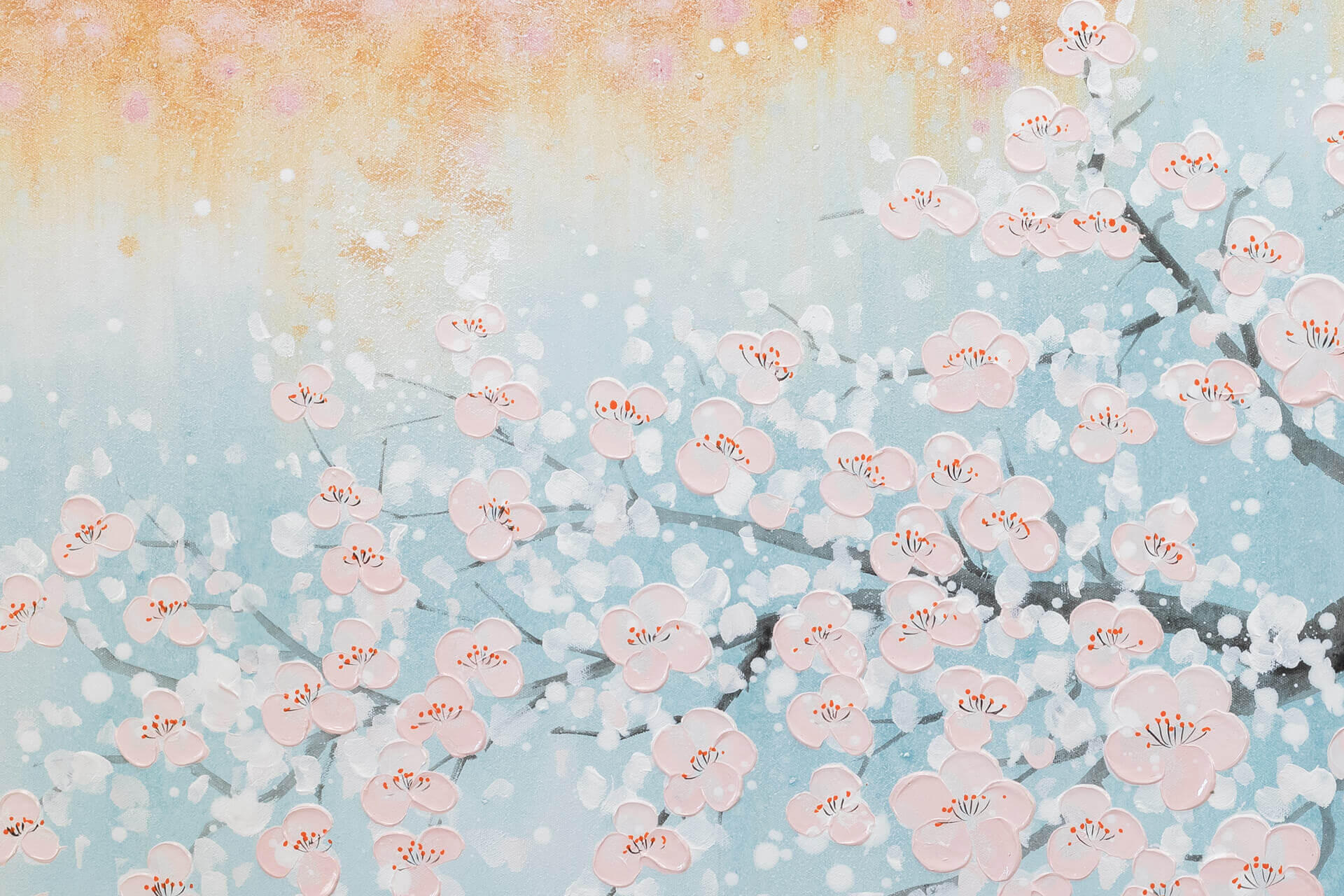 ACRYLBILD HANDGEMALT 120/60 cm - Blau/Pink, Holz/Textil (1.6/60cm) - KUNSTLOFT