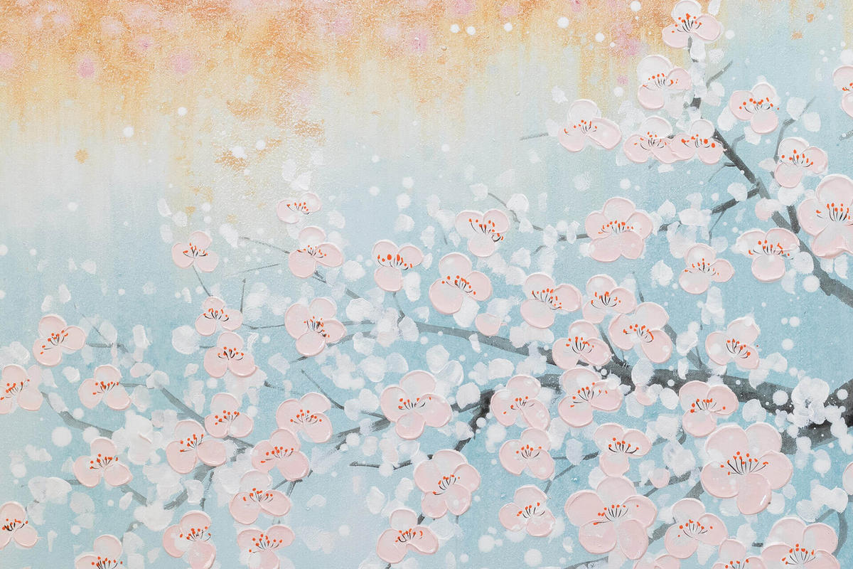 ACRYLBILD HANDGEMALT 120/60 cm - Blau/Pink, Holz/Textil (120/60cm) - KUNSTLOFT